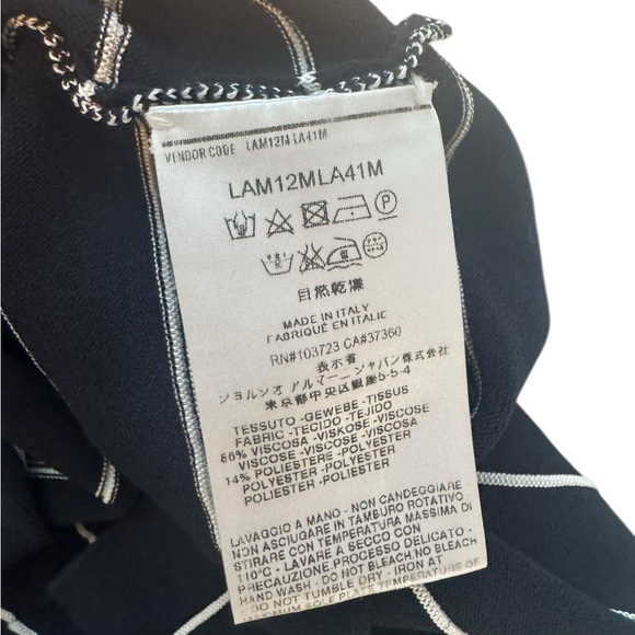 Giorgio Armani Runway Navy White Striped Knit Top, Size 6 - Picture 4 of 5